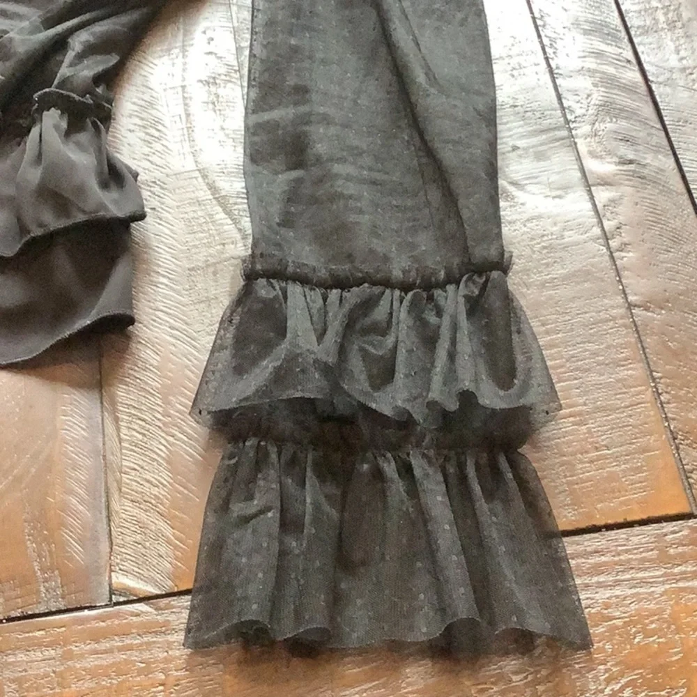 Black Lace Tiered Blouse